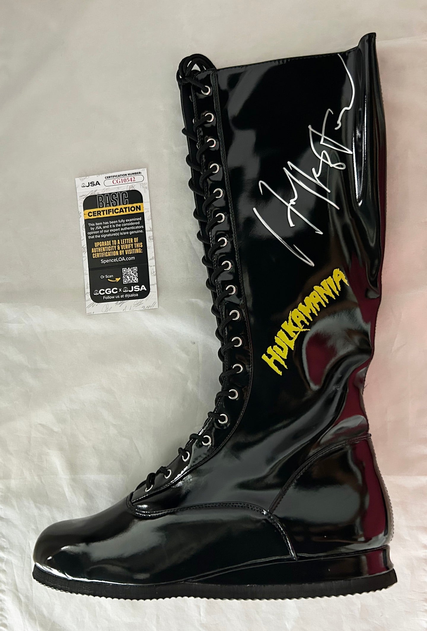 Hulk Hogan Signed Wrestling Boot Hulkamania WWE JSA 1