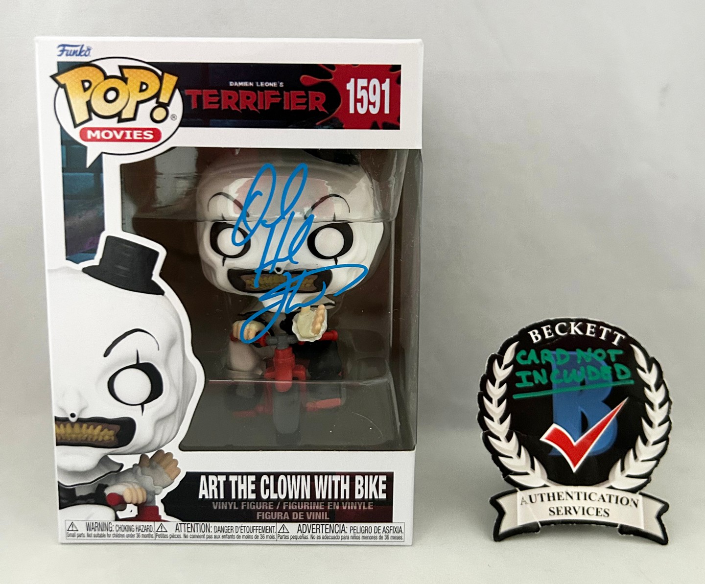 David Howard Thornton Signed Funko Pop Art The Clown Terrifier Beckett BAS 1