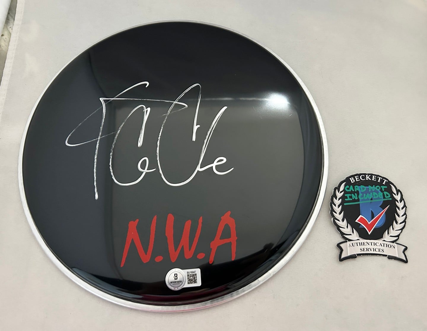 Ice Cube Signed Drumhead NWA Beckett BAS