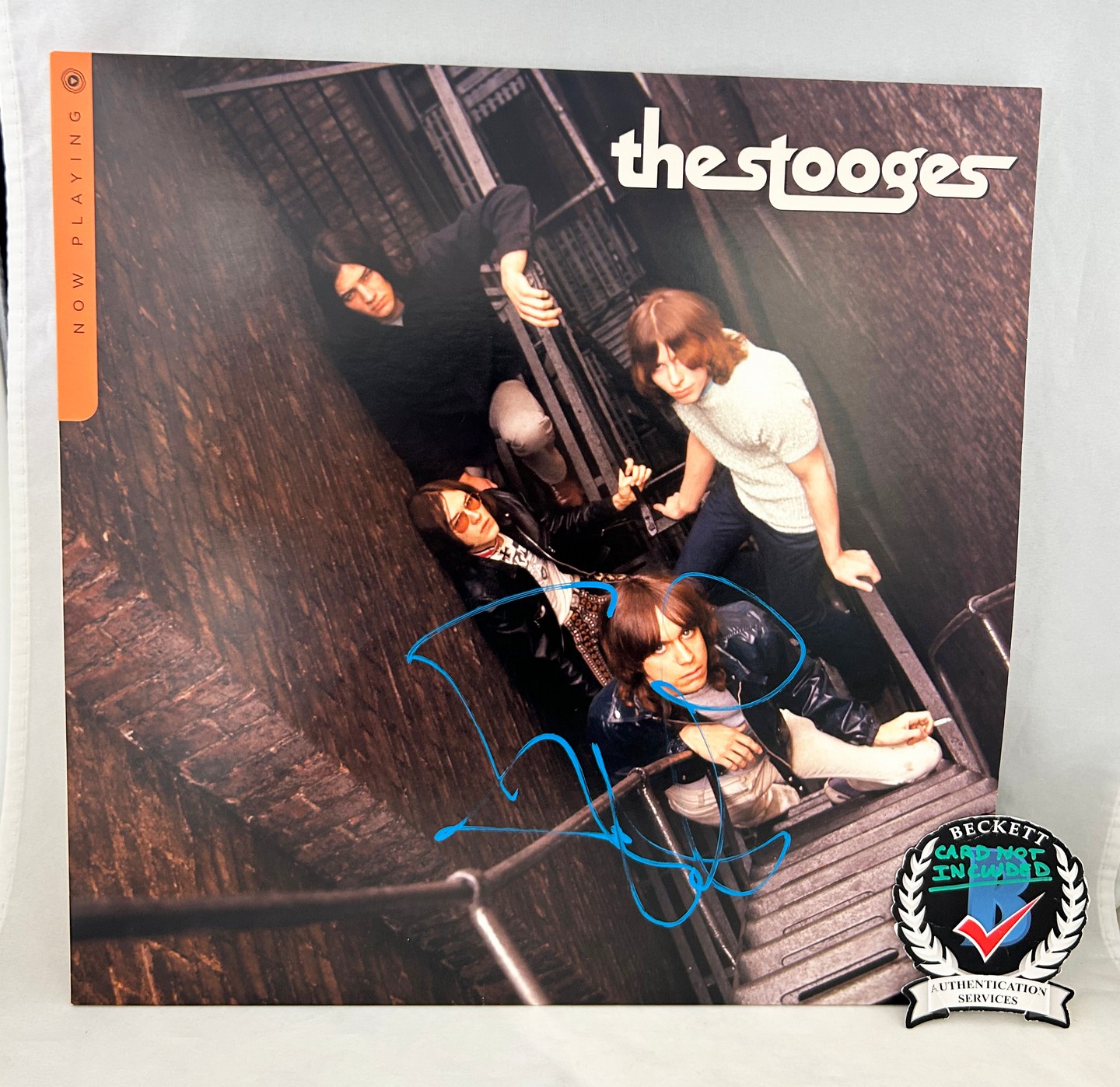 Iggy Pop Signed Vinyl LP Album The Stooges Now Playing Beckett BAS