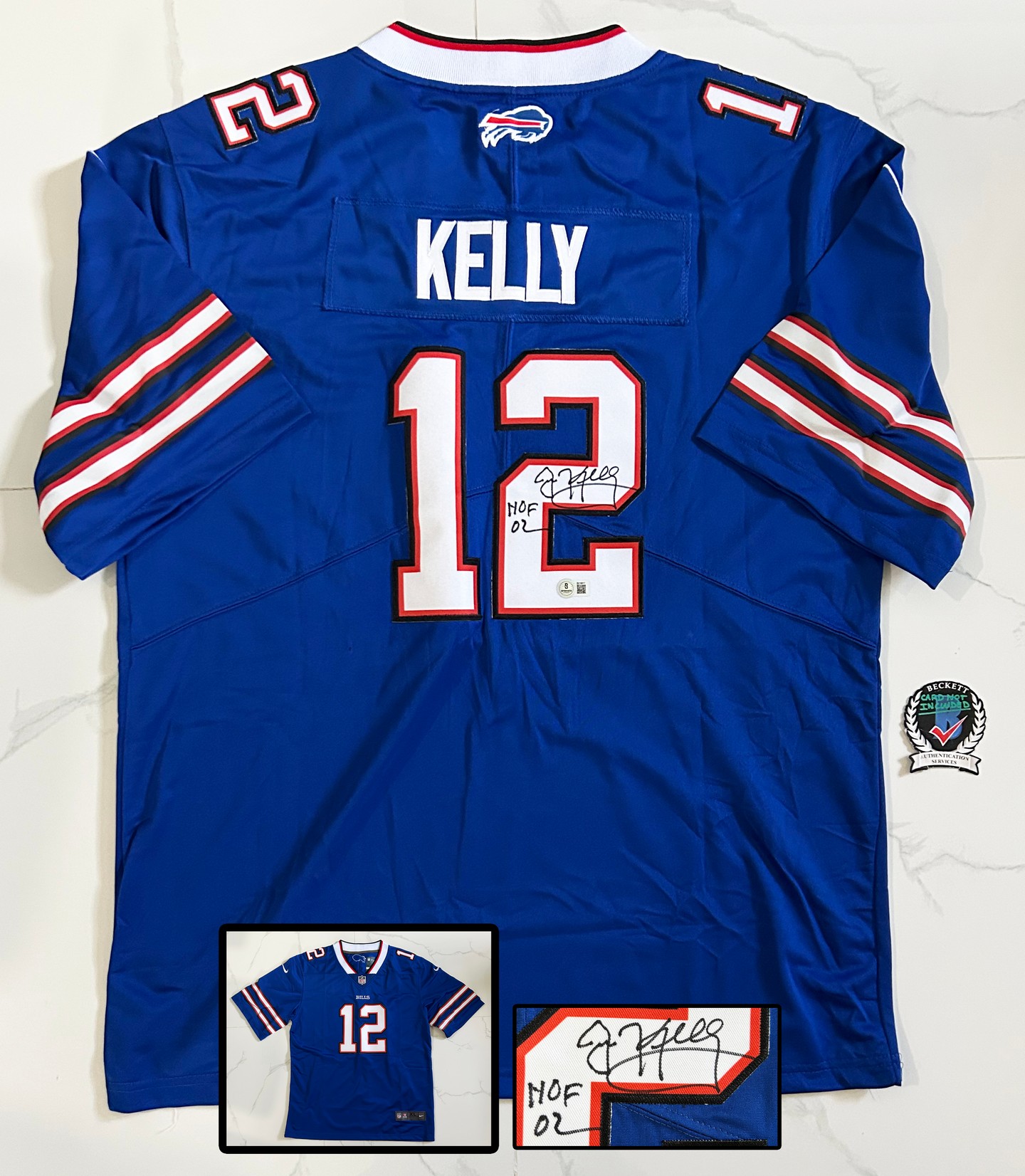 Jim Kelly Signed Jersey Buffalo Bills Beckett BAS