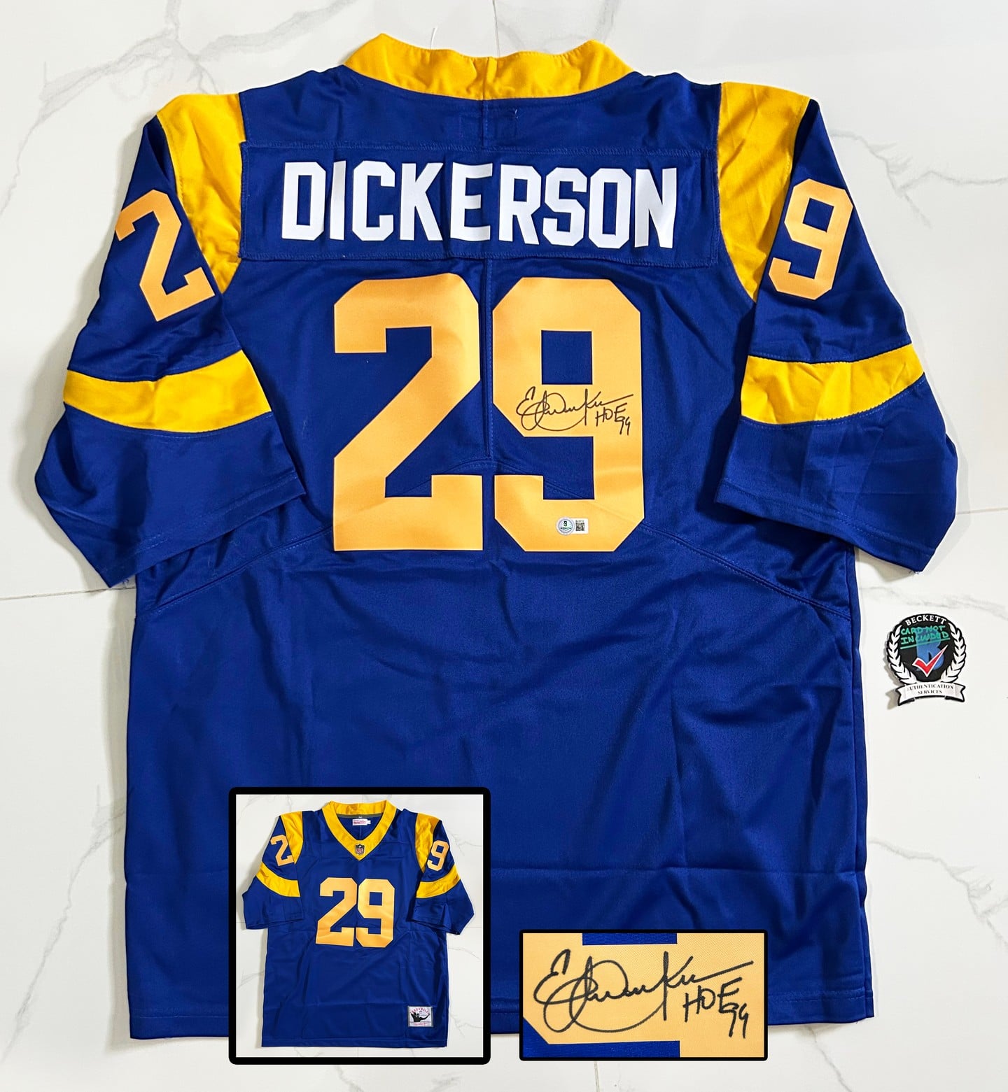Eric Dickerson Signed Jersey Los Angeles Rams Beckett BAS