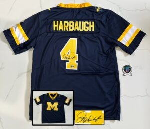 Jim Harbaugh Signed Jersey Michigan Wolverines Beckett BAS
