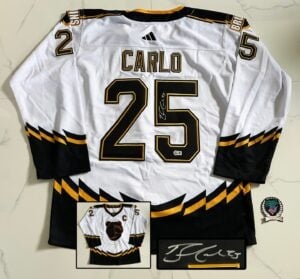 Brandon Carlo Signed Jersey Boston Bruins Beckett BAS