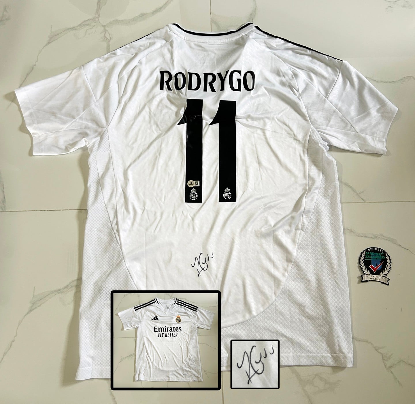 Rodrygo Signed Jersey Real Madrid Brasil Beckett BAS 3
