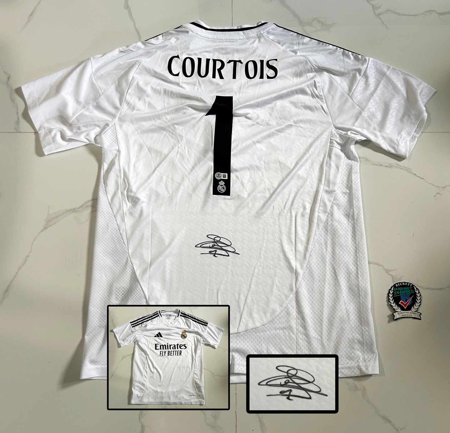 Thibaut Courtois Signed Jersey Real Madrid Beckett BAS 1