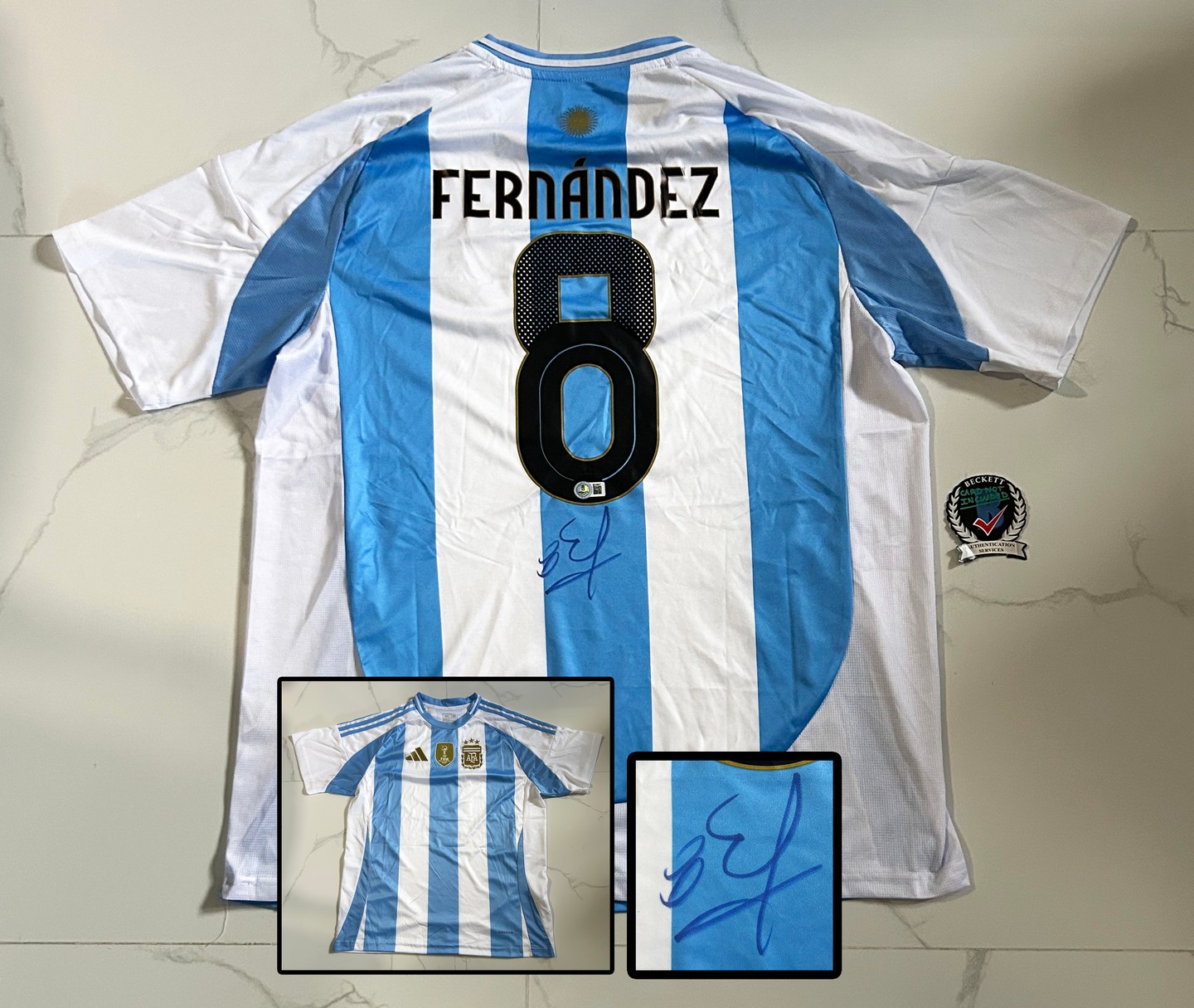 Enzo Fernandez Signed Jersey Argentina Beckett BAS