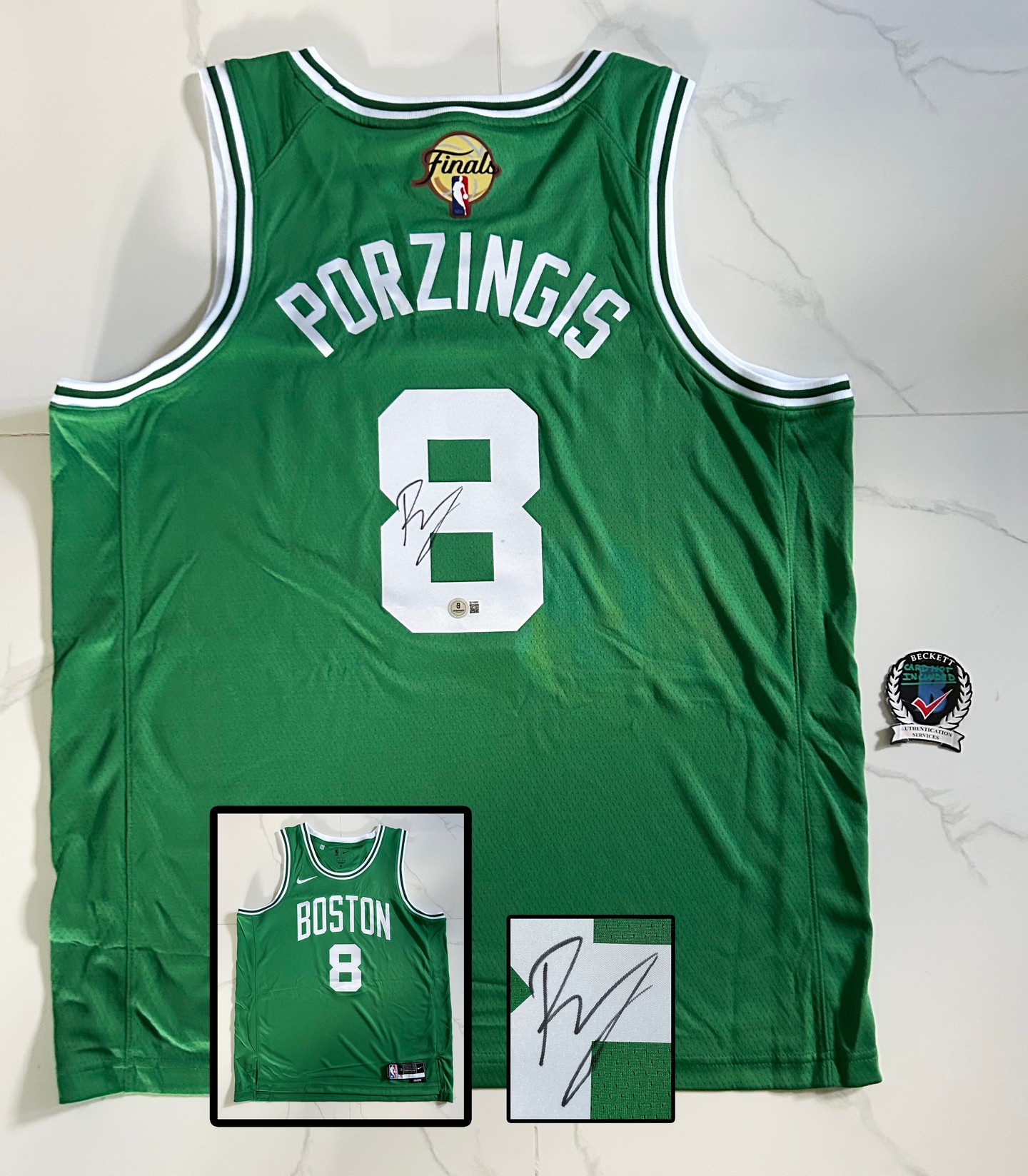 Kristaps Porzingis Signed Jersey Boston Celtics Beckett BAS
