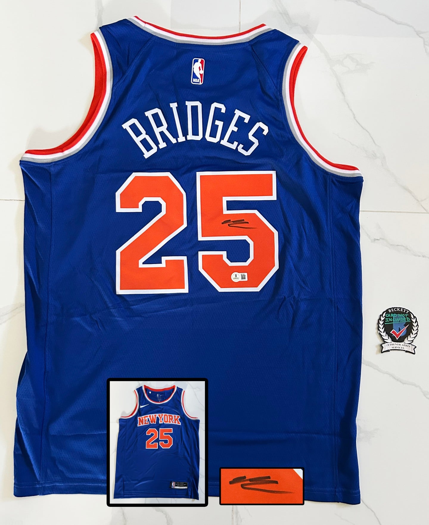Mikal Bridges Signed Jersey New York Knicks Beckett BAS 1