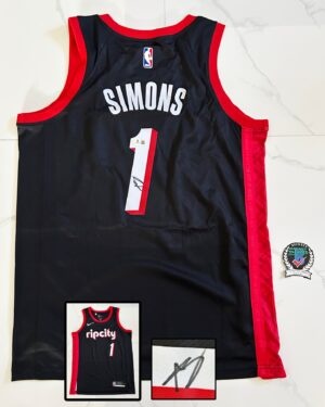 Anfernee Simons Signed Jersey Portland Trail Blazers Beckett BAS