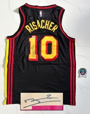 Zaccharie Risacher Signed Jersey Atlanta Hawks Beckett BAS