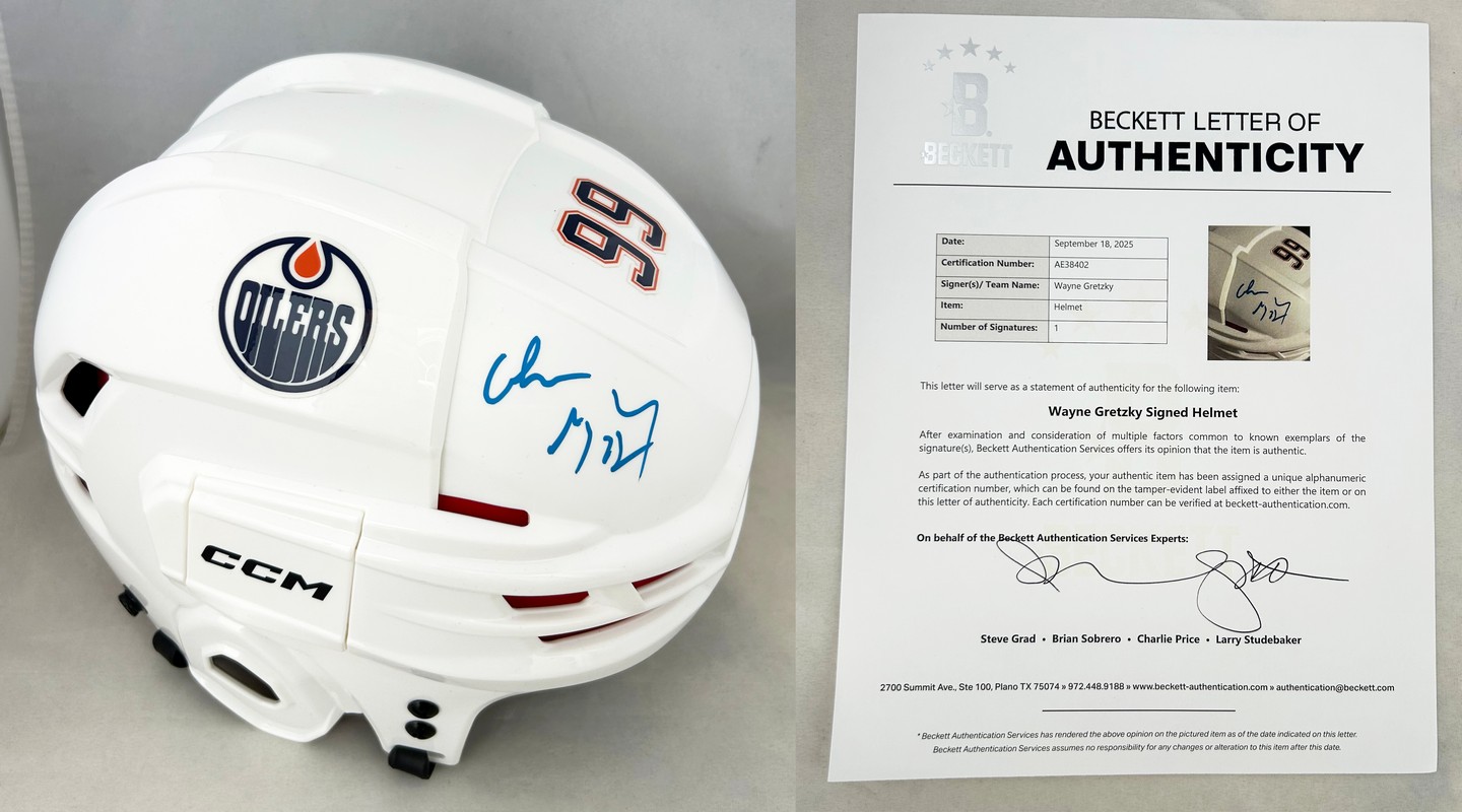 Wayne Gretzky Signed Full Size Helmet Edmonton Oilers Beckett BAS