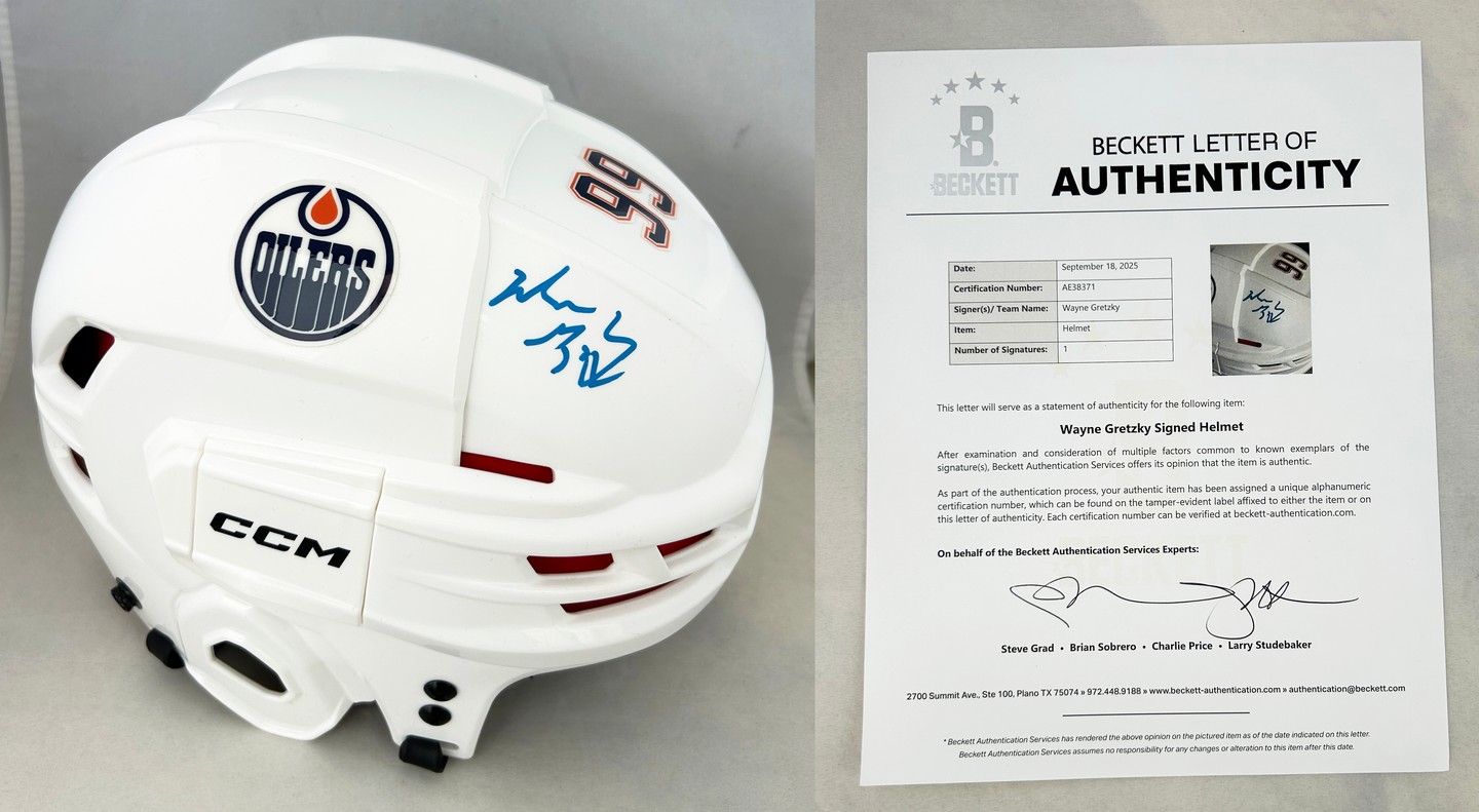 Wayne Gretzky Signed Full Size Helmet Edmonton Oilers Beckett BAS 1