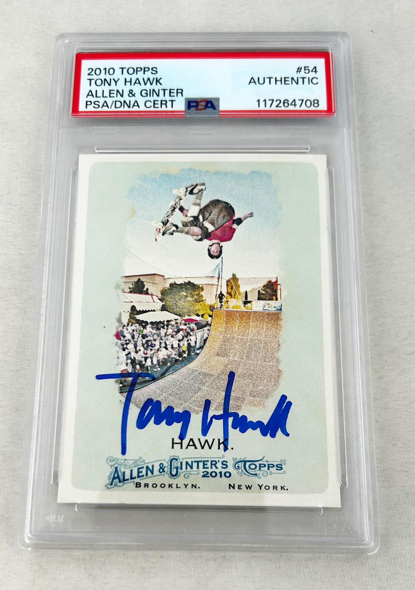 Tony Hawk Signed Card 2010 Topps Allen & Ginter #54 PSA/DNA