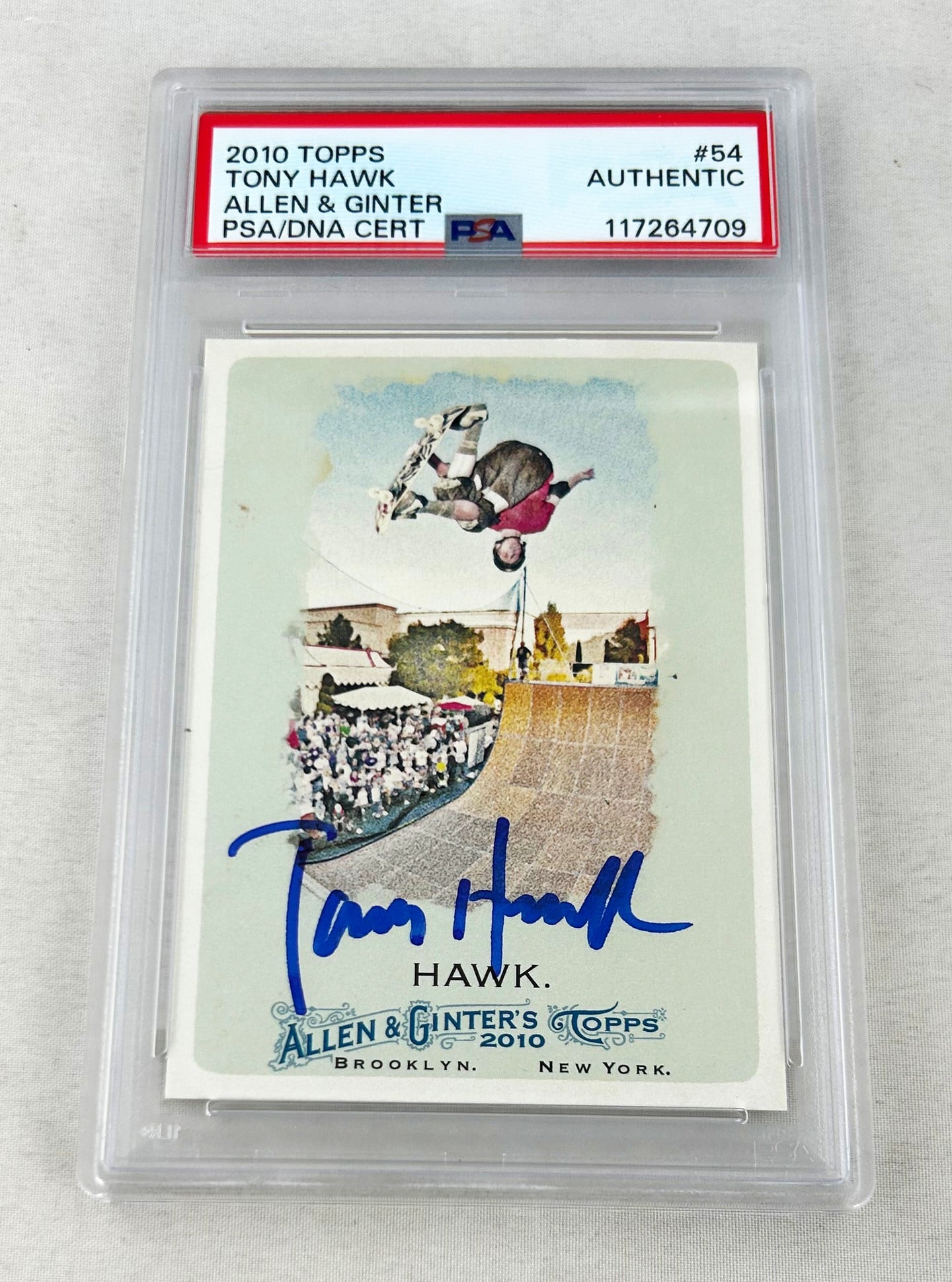 Tony Hawk Signed Card 2010 Topps Allen & Ginter #54 PSA/DNA 1