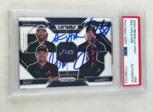 2024 Prizm Liv Golf Aces Signed Card #50 Dustin Johnson Patrick Reed Perez Varner III PSA/DNA