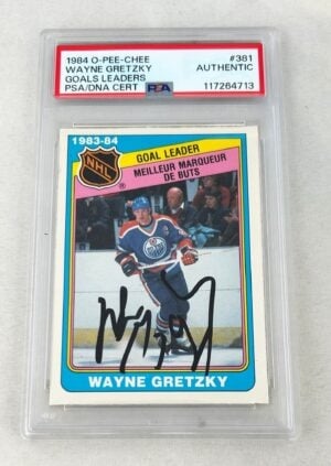Wayne Gretzky Signed Trading Card 1984 O-Pee-Chee #381 PSA/DNA 2