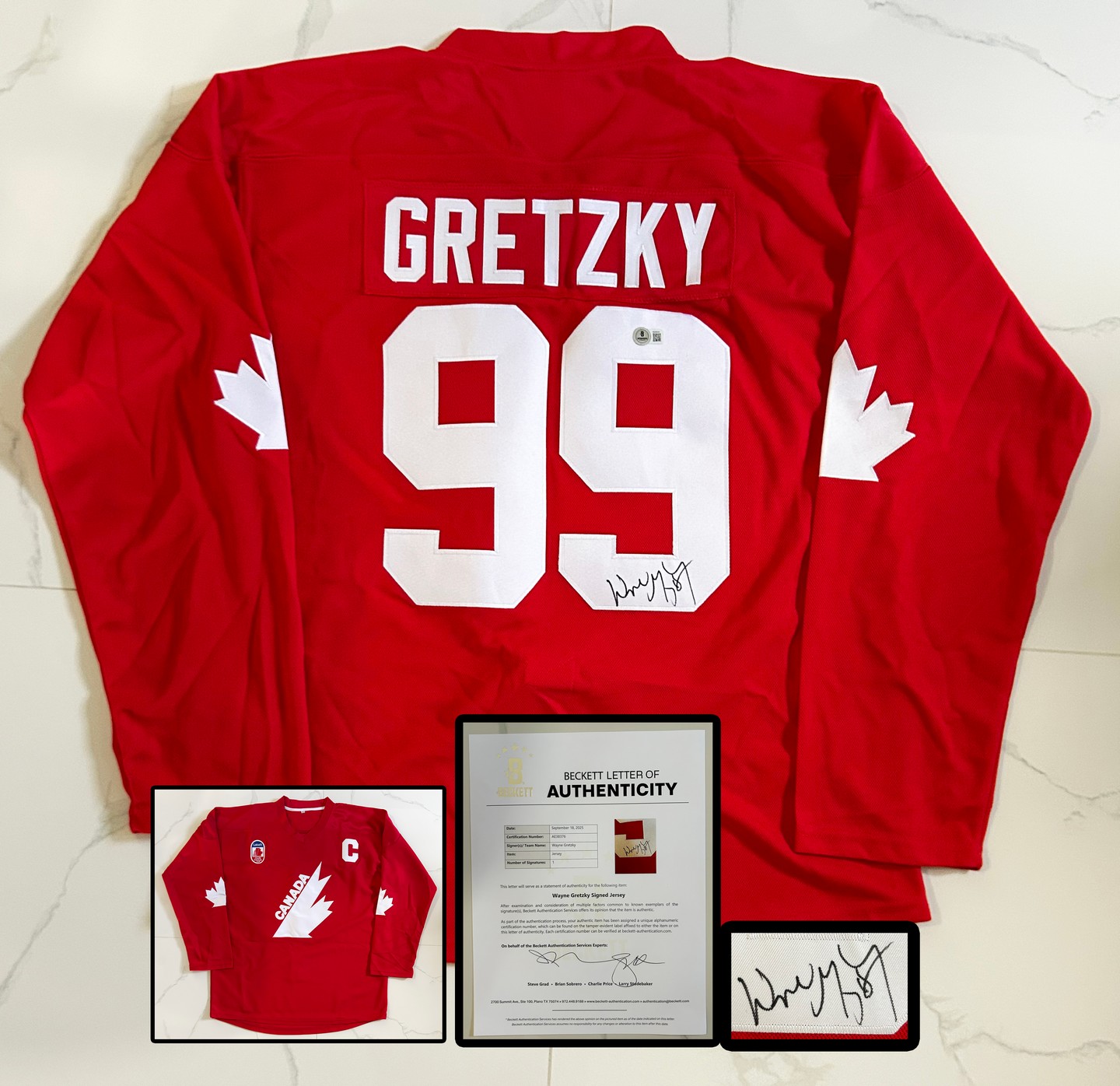 Wayne Gretzky Signed Jersey Canada Beckett BAS 1