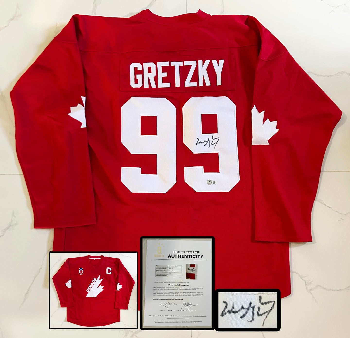 Wayne Gretzky Signed Jersey Canada Beckett BAS 2