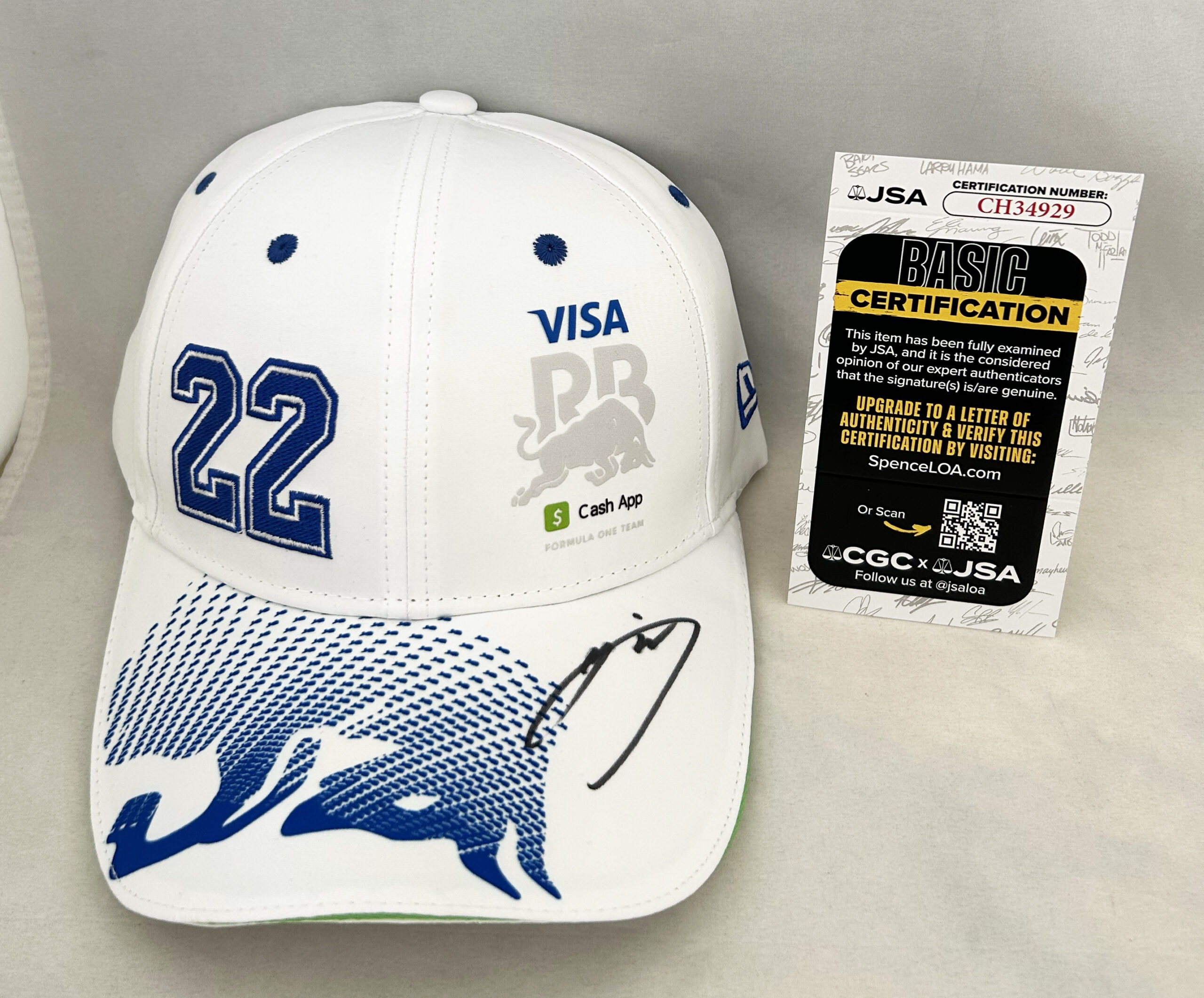 Yuki Tsunoda Signed Hat Visa Cash App Racing Bulls F1 JSA 1