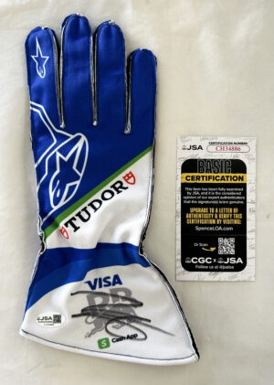 Isack Hadjar Signed Racing Glove Visa Cash App Racing Bulls F1 JSA 1