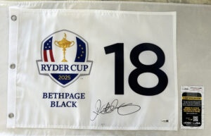 Rory McIlroy Signed Golf Flag 2025 Ryder Cup JSA 1