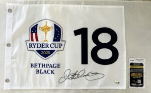 Rory McIlroy Signed Golf Flag 2025 Ryder Cup JSA 3