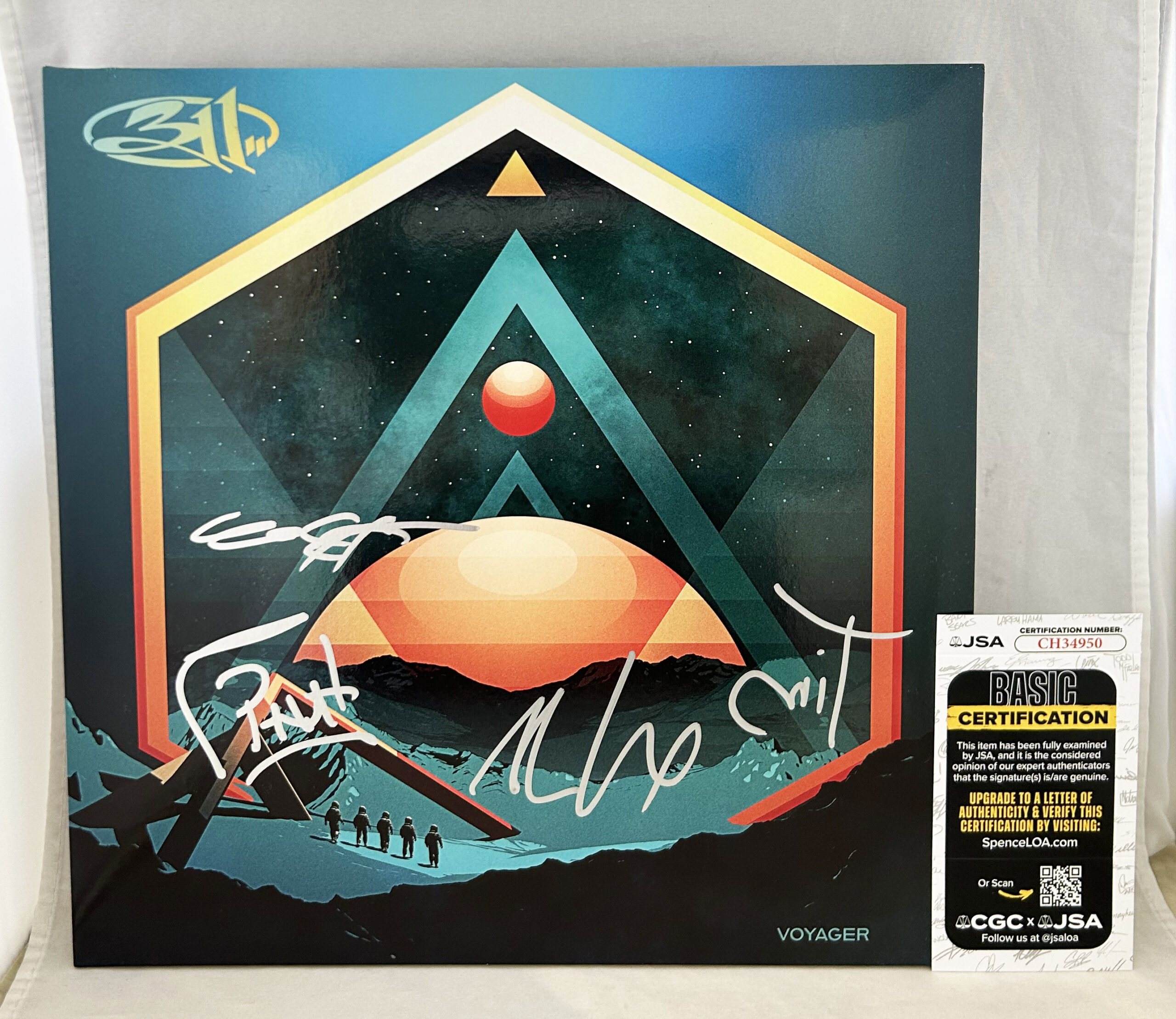 311 Band Signed Vinyl LP Album Voyager Nick Hexum P-Nut Sexton Mahoney JSA