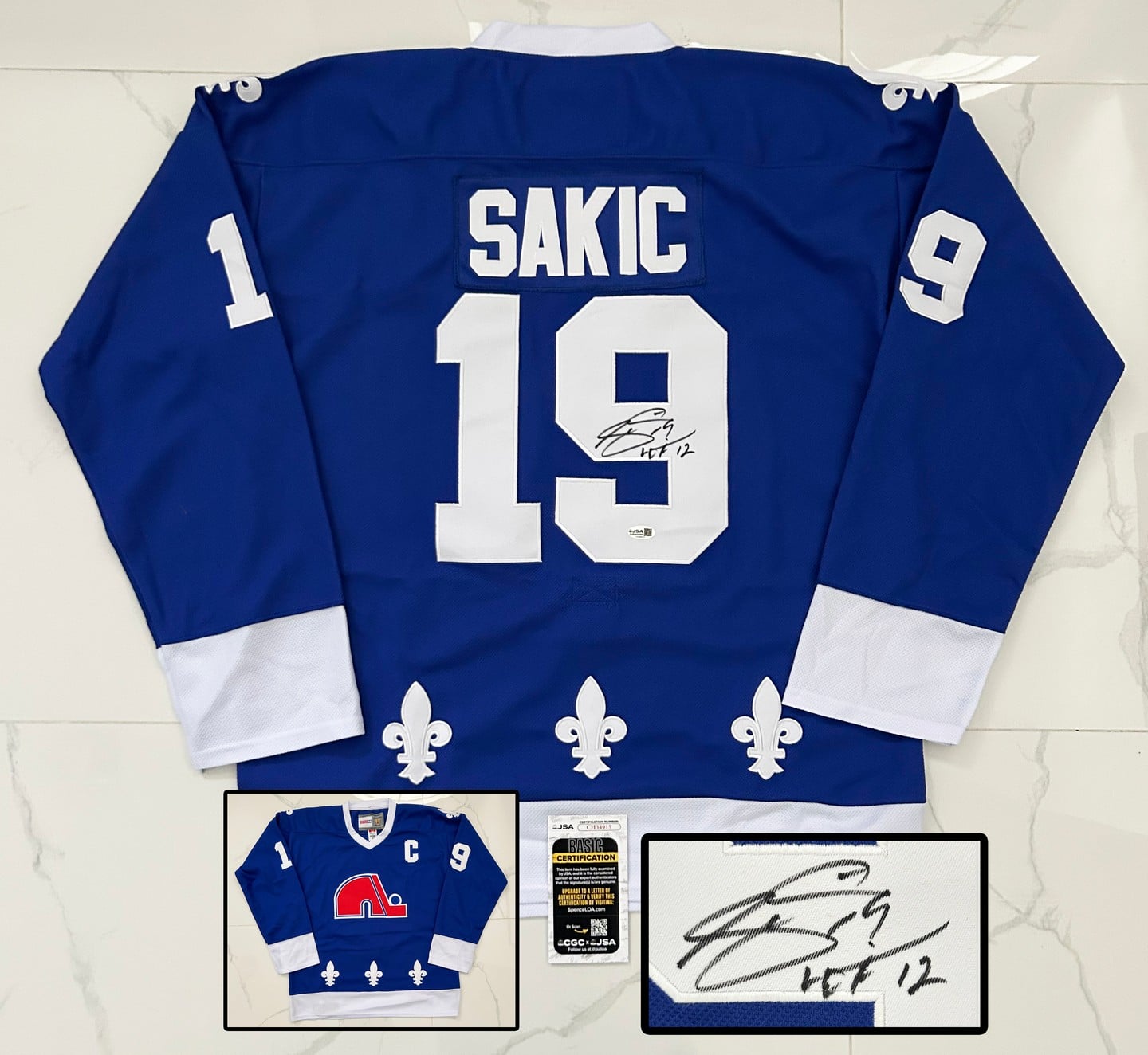 Joe Sakic Signed Jersey Quebec Nordiques JSA 1