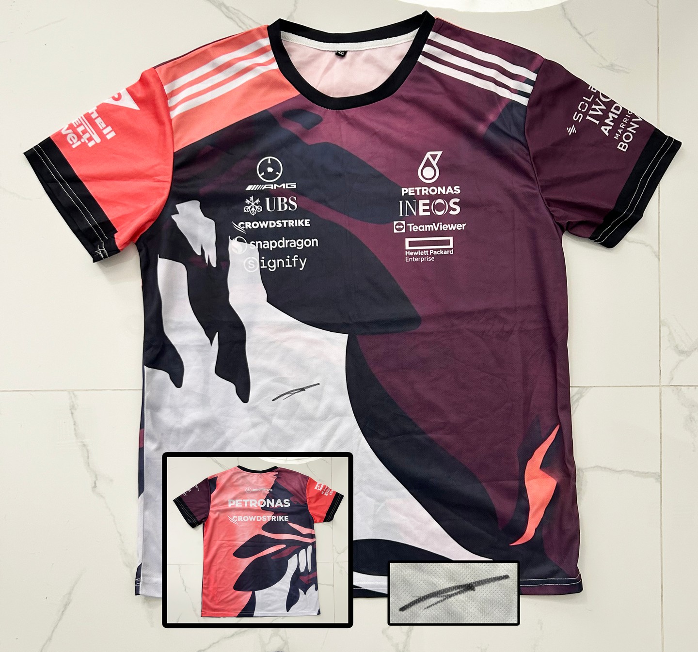 George Russell Signed Shirt Mercedes 2025 Miami GP Formula 1 F1