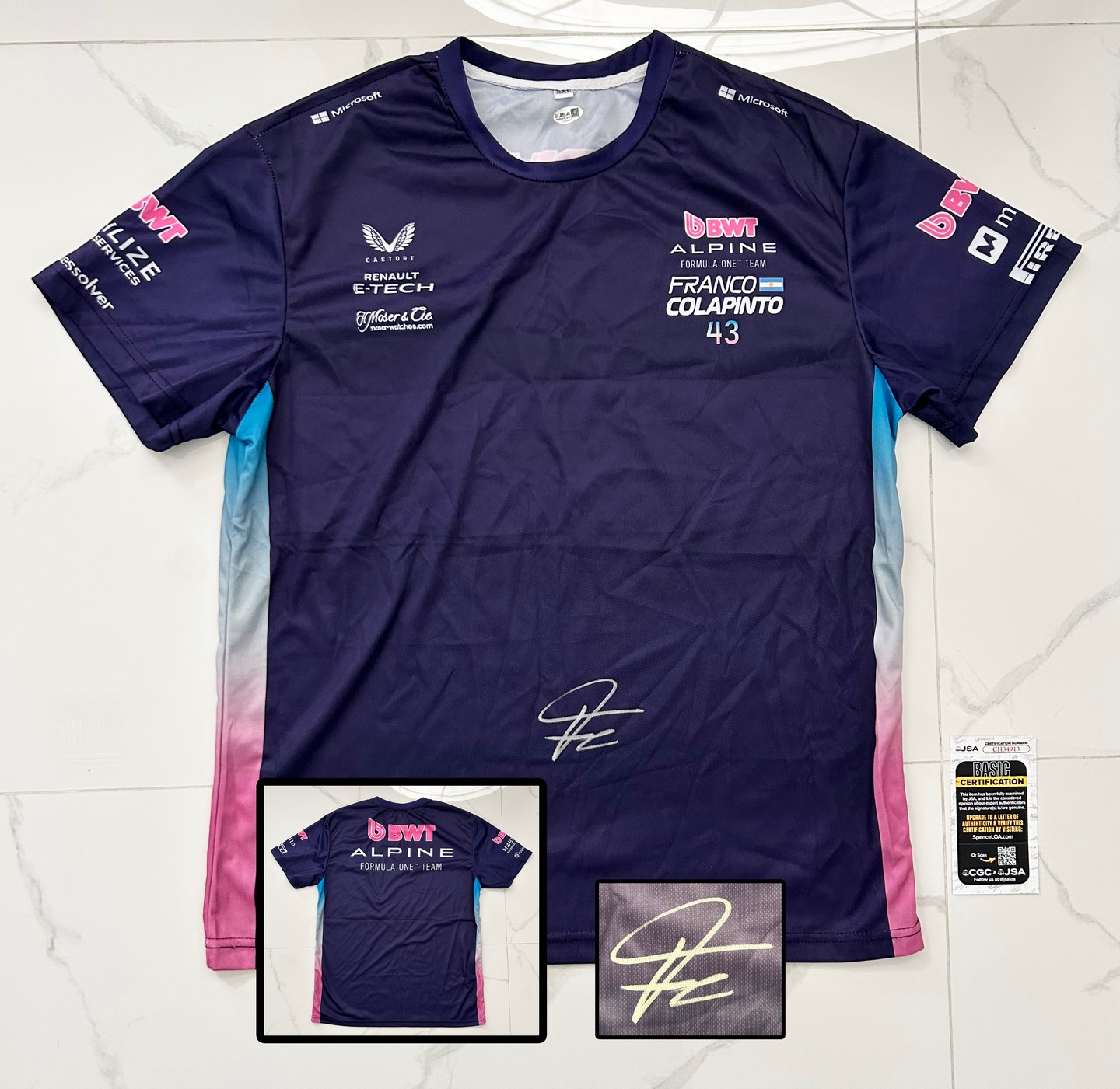 Franco Colapinto Signed Shirt Alpine Formula 1 F1 JSA 1
