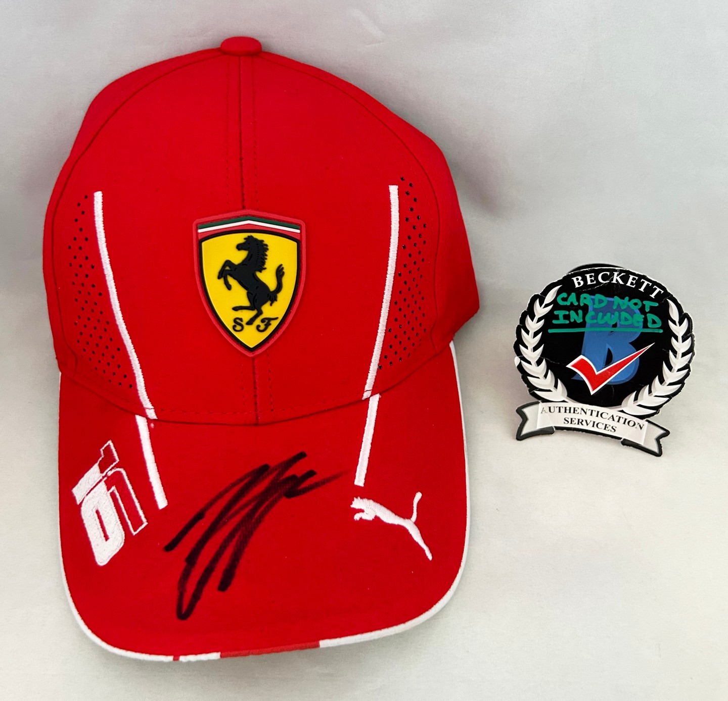 Charles Leclerc Signed Hat Ferrari Formula 1 F1 Beckett BAS
