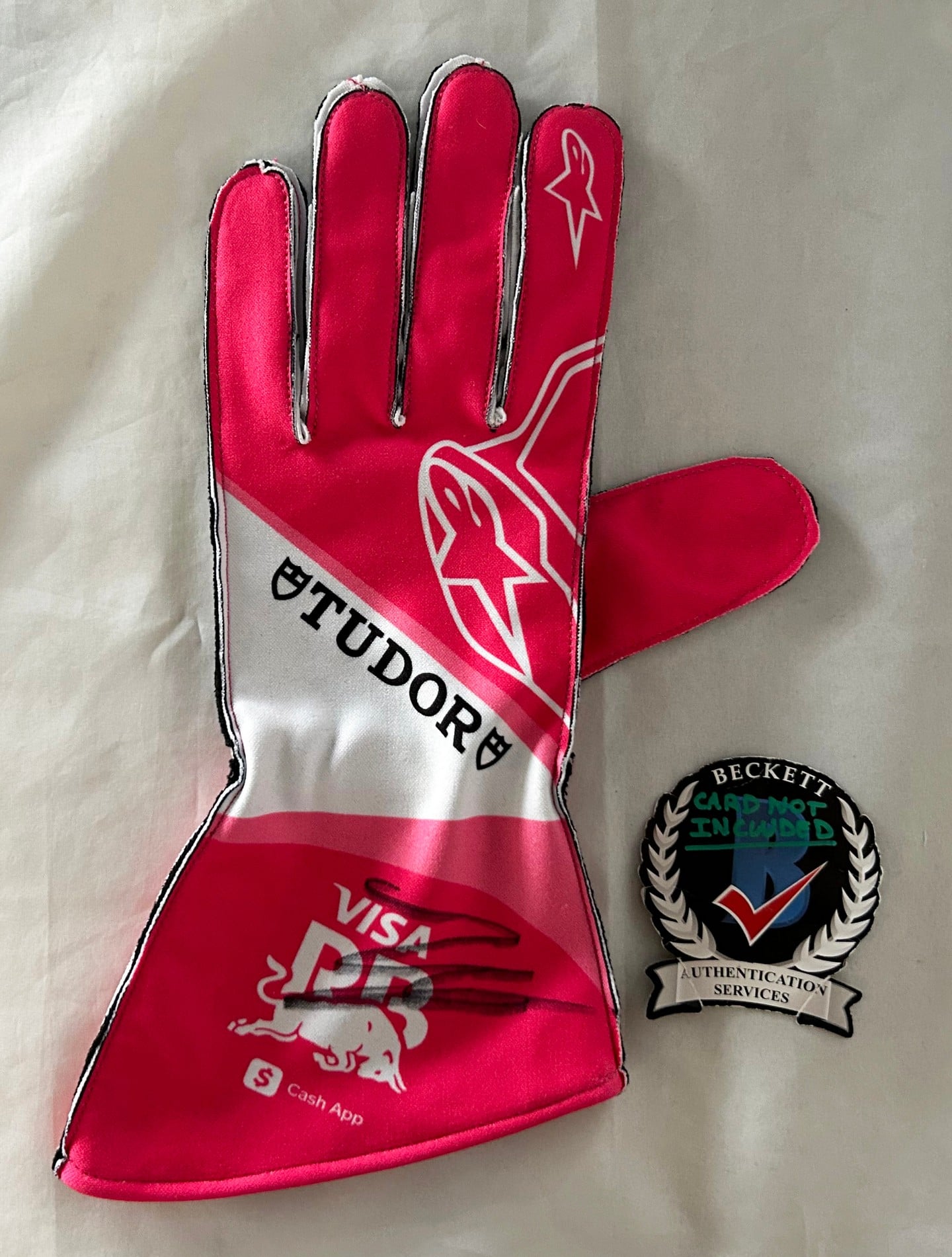 Isack Hadjar Signed Racing Glove 2025 Miami GP Visa Cash App Racing Bulls F1 Beckett BAS
