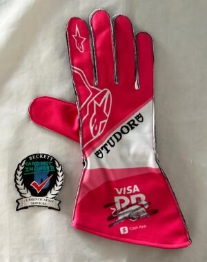 Isack Hadjar Signed Racing Glove 2025 Miami GP Visa Cash App Racing Bulls F1 Beckett BAS 1