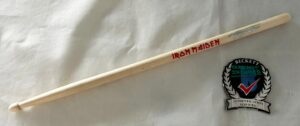 Nicko McBrain Signed Drumstick Iron Maiden Beckett BAS 4