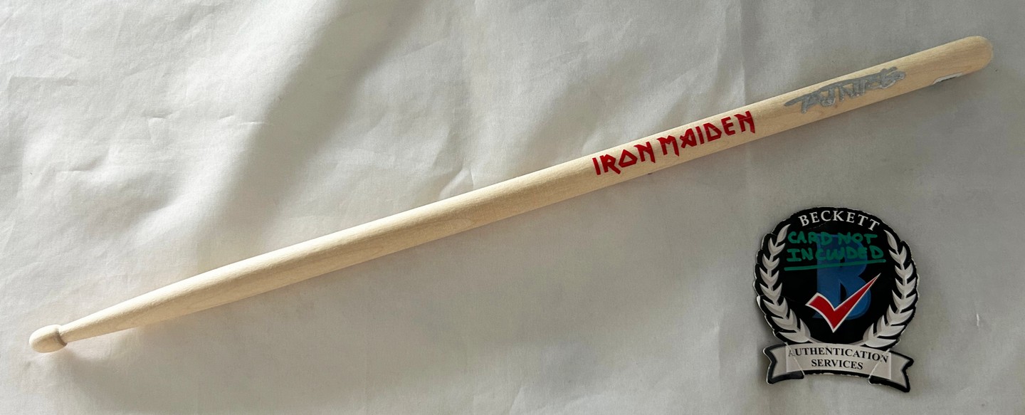 Nicko McBrain Signed Drumstick Iron Maiden Beckett BAS 7