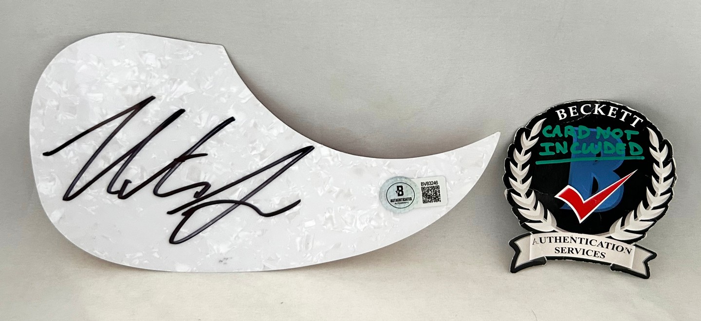 Nate Smith Signed Acoustic Pickguard Beckett BAS 5