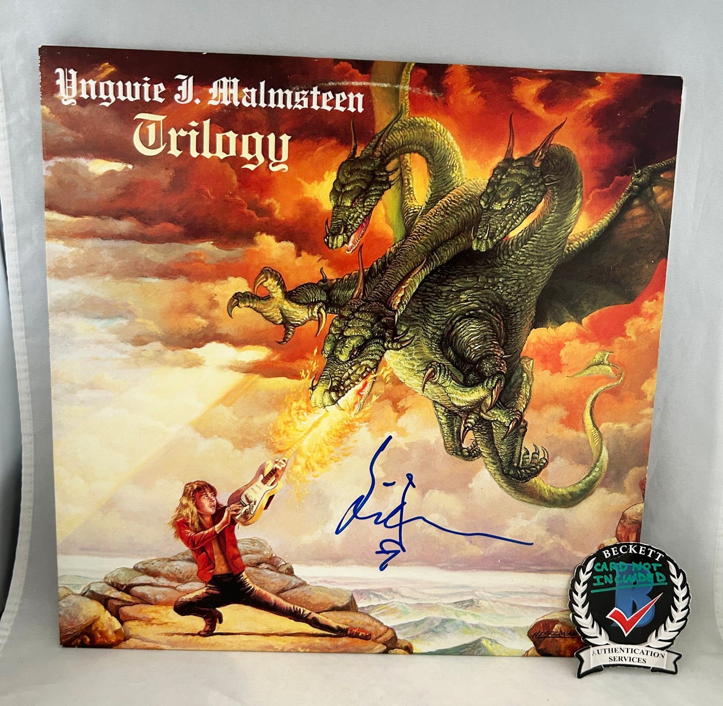Yngwie Malmsteen Signed Vinyl LP Album Trilogy Beckett BAS