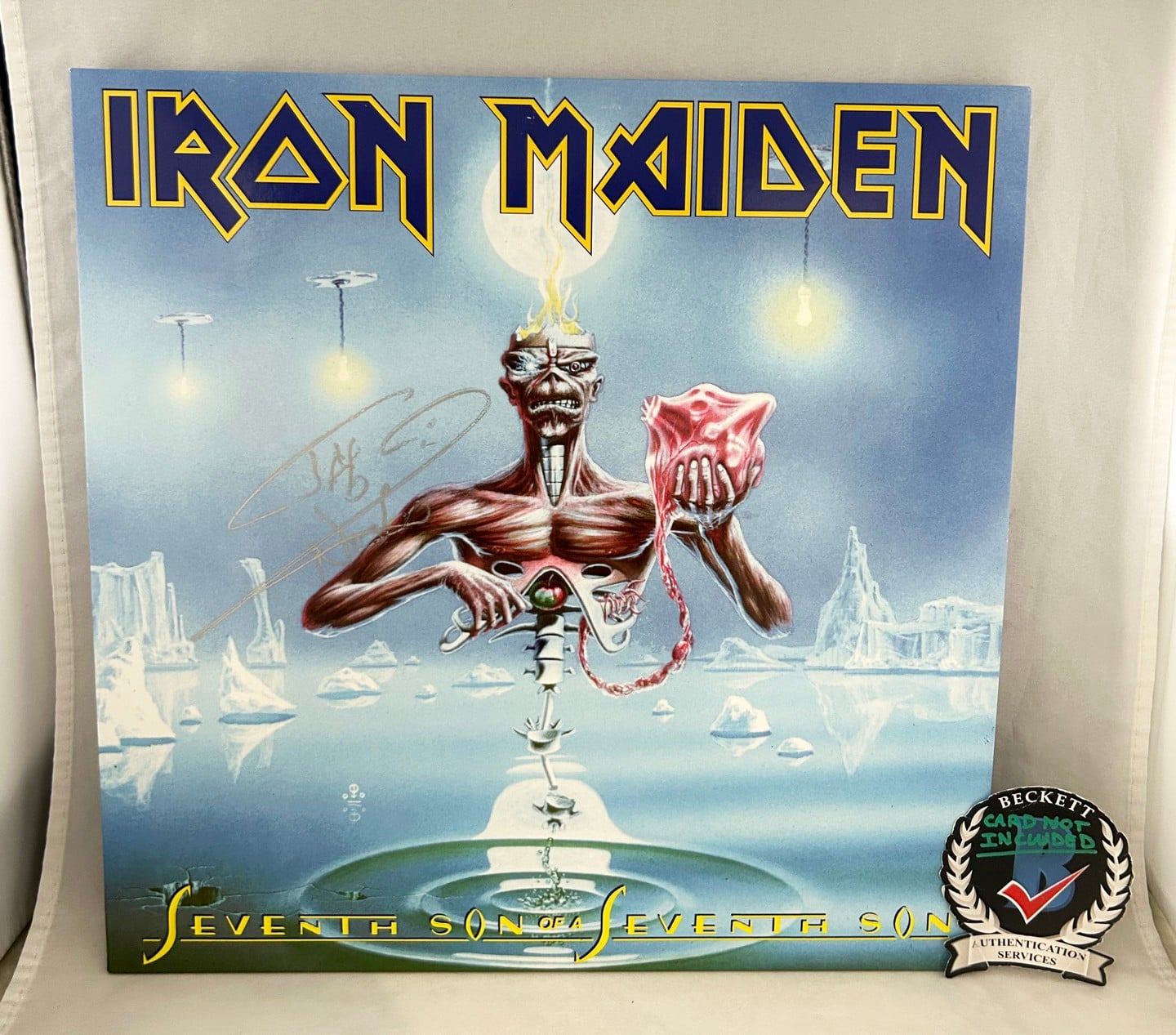 Nicko McBrain Signed Vinyl LP Album Iron Maiden Seventh Son of A Seventh Son Beckett BAS
