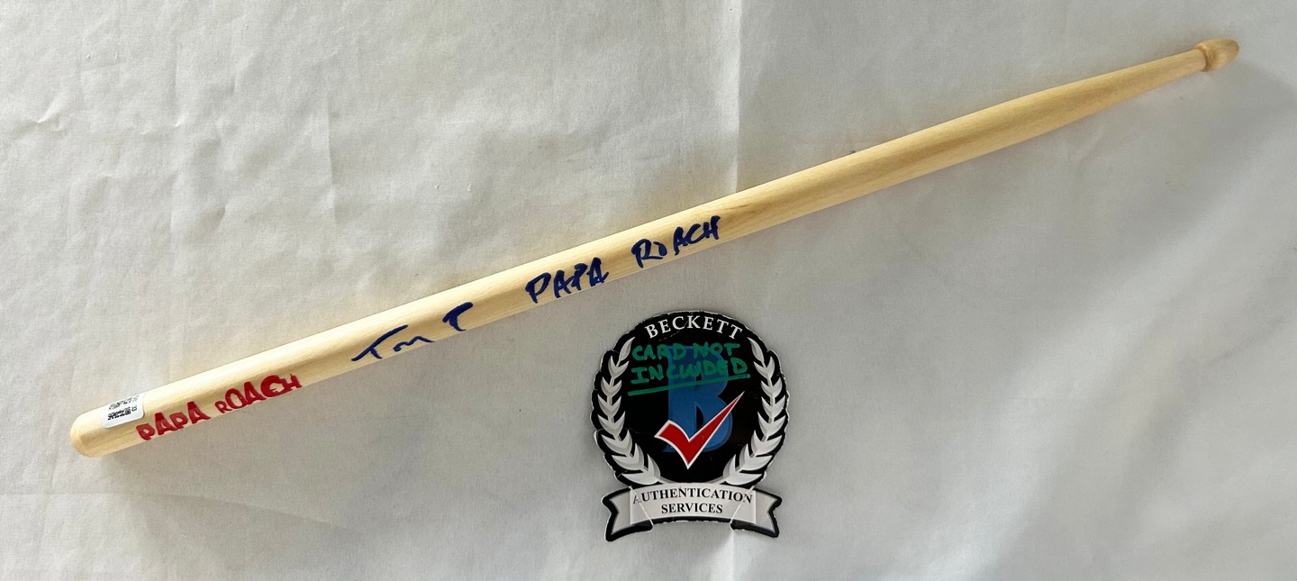 Tony Palermo Signed Drumstick Papa Roach Beckett BAS 5