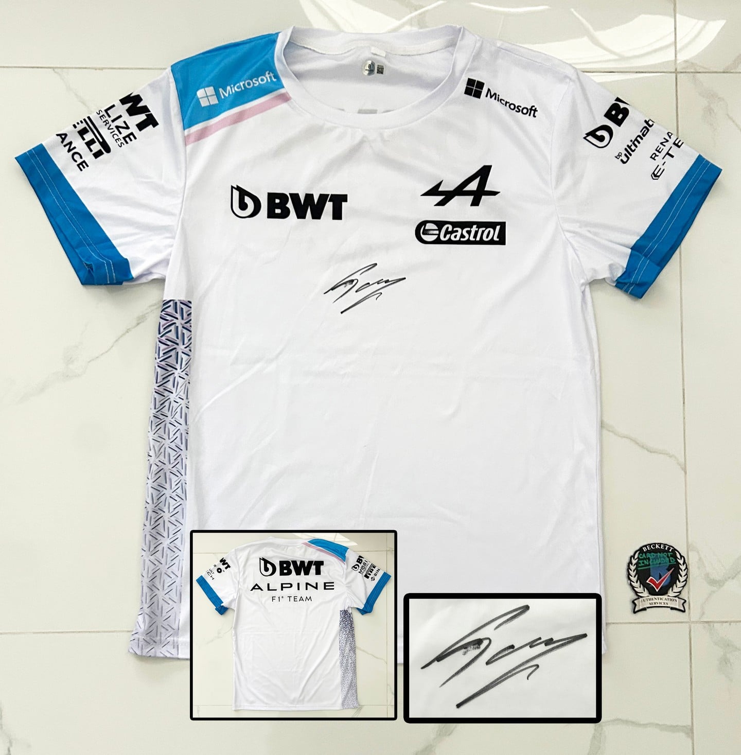 Paul Aron Signed Shirt Alpine Formula 1 F1 Beckett BAS