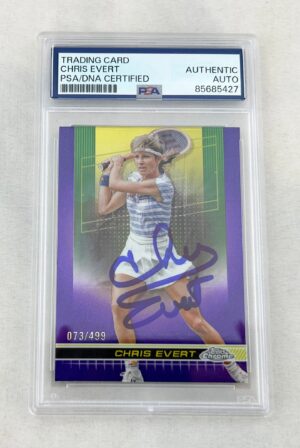 Chris Evert Signed Card 2024 Topps Chrome Purple Refractor #166 73/499 PSA/DNA