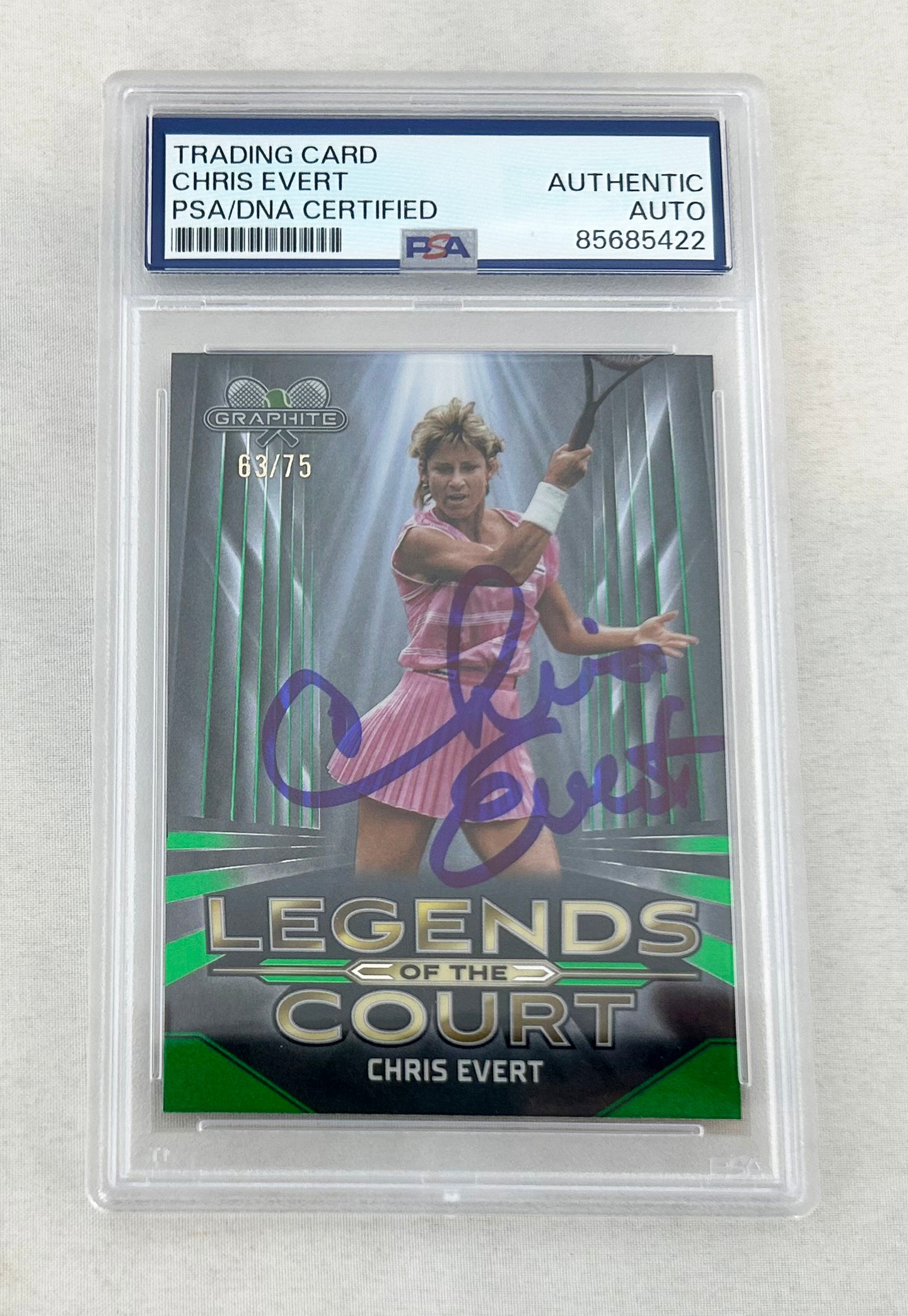 Chris Evert Signed Card 2024 Topps Chrome Legends of The Court #LOC-CE 63/75 PSA/DNA