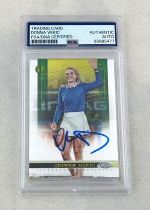 Donna Vekic Signed Rookie Card 2024 Topps Chrome #48 PSA/DNA