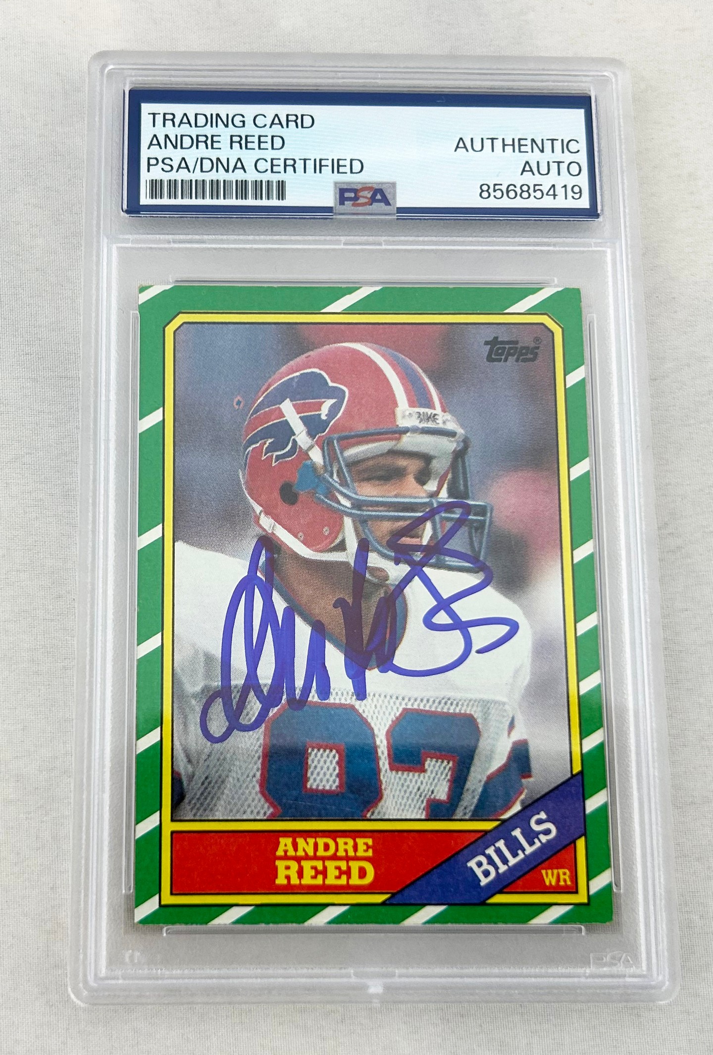 Andre Reed Signed Rookie Card 1986 Topps #388 PSA/DNA