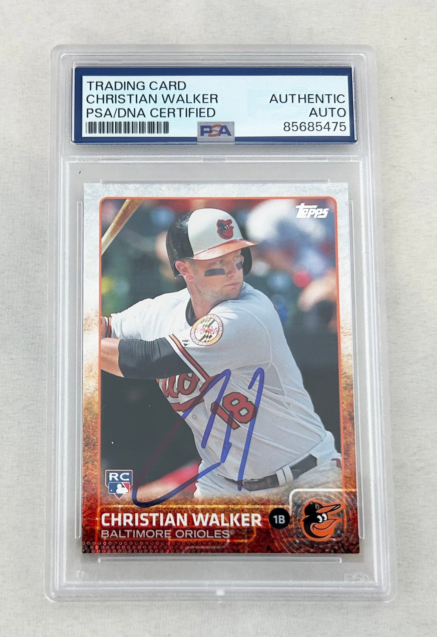 Christian Walker Signed Rookie Card 2015 Topps #549 PSA/DNA
