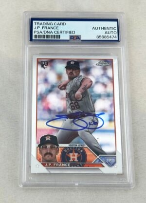 J P France Signed Rookie Card 2023 Topps Chrome #USC93 PSA/DNA