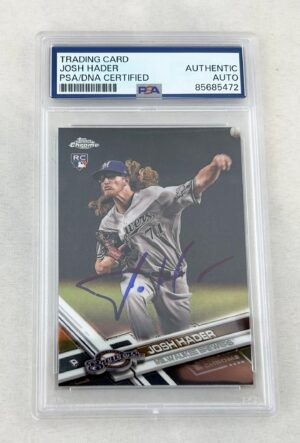 Josh Hader Signed Rookie Card 2017 Topps Chrome #HMT54 PSA/DNA