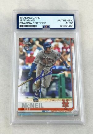 Jeff McNeil Signed Rookie Card 2019 Topps Chrome #152 PSA/DNA