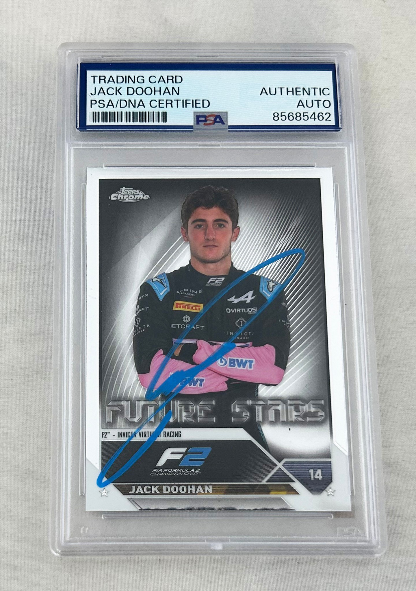 Jack Doohan Signed Rookie Card 2023 Topps Chrome #72 F2 PSA/DNA